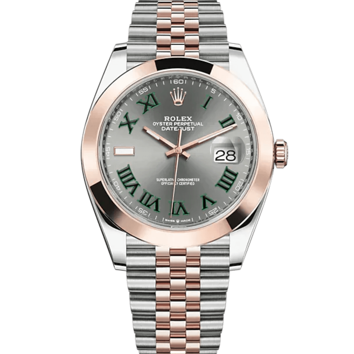 Datejust 41 · Ardoise, acier et or Everose