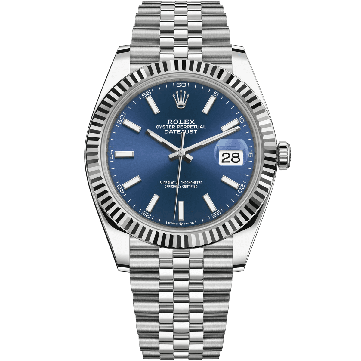 Datejust 41 · Cadran bleu bâtons sur Jubilé