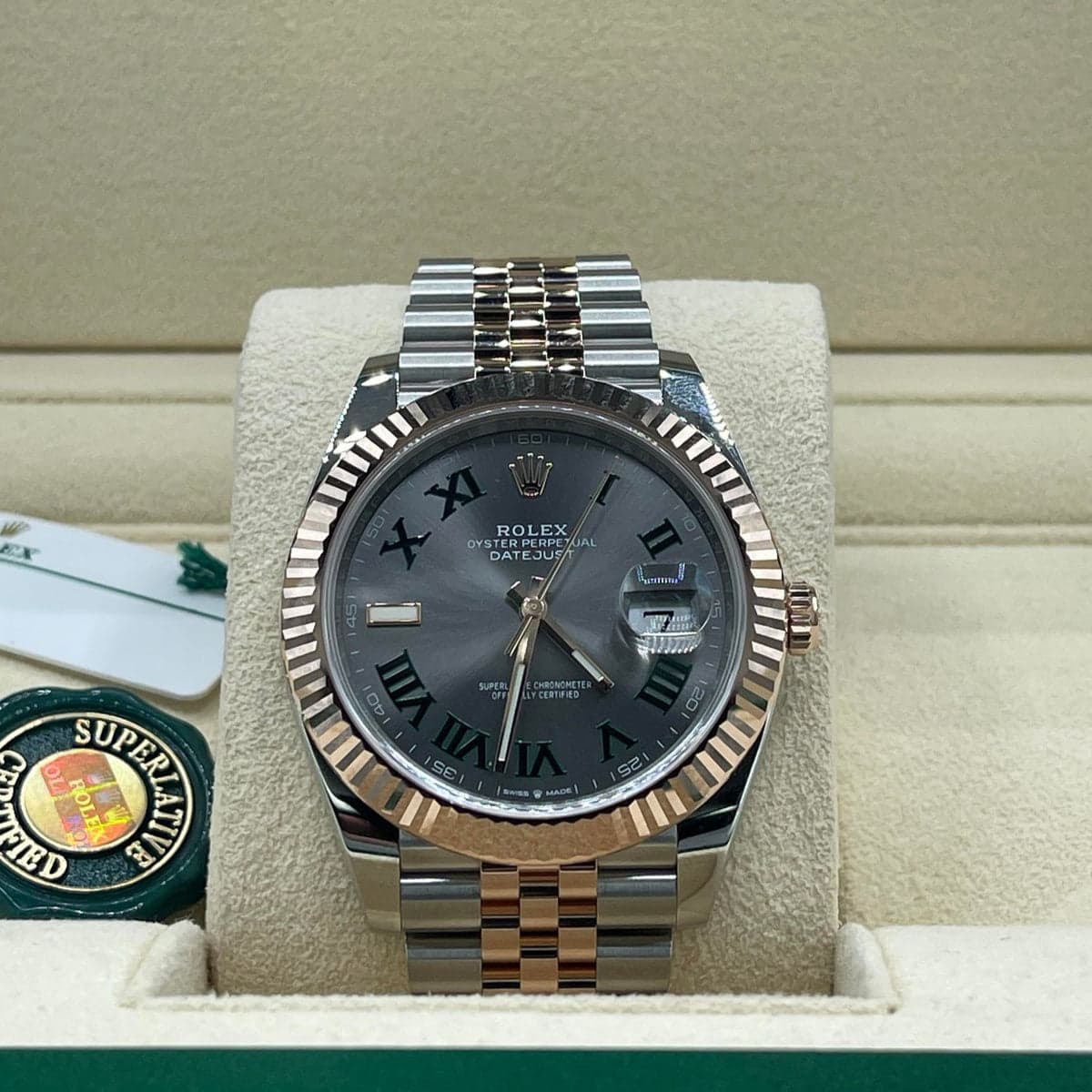 Datejust 41 · Wimbledon, acier et or Everose