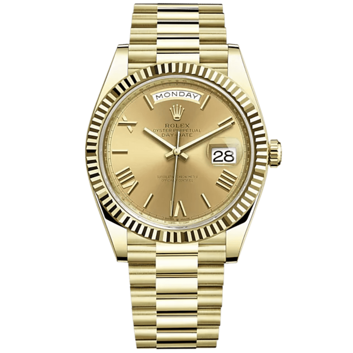 Day-Date 40 · Or jaune, cadran champagne