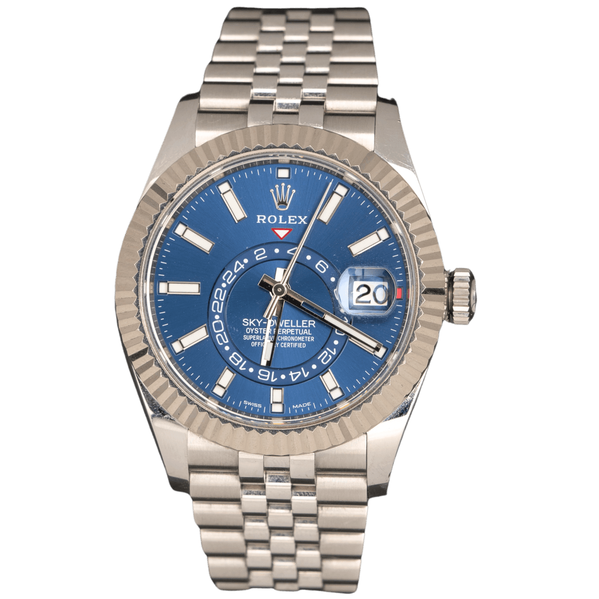 Sky-Dweller · Acier, cadran bleu