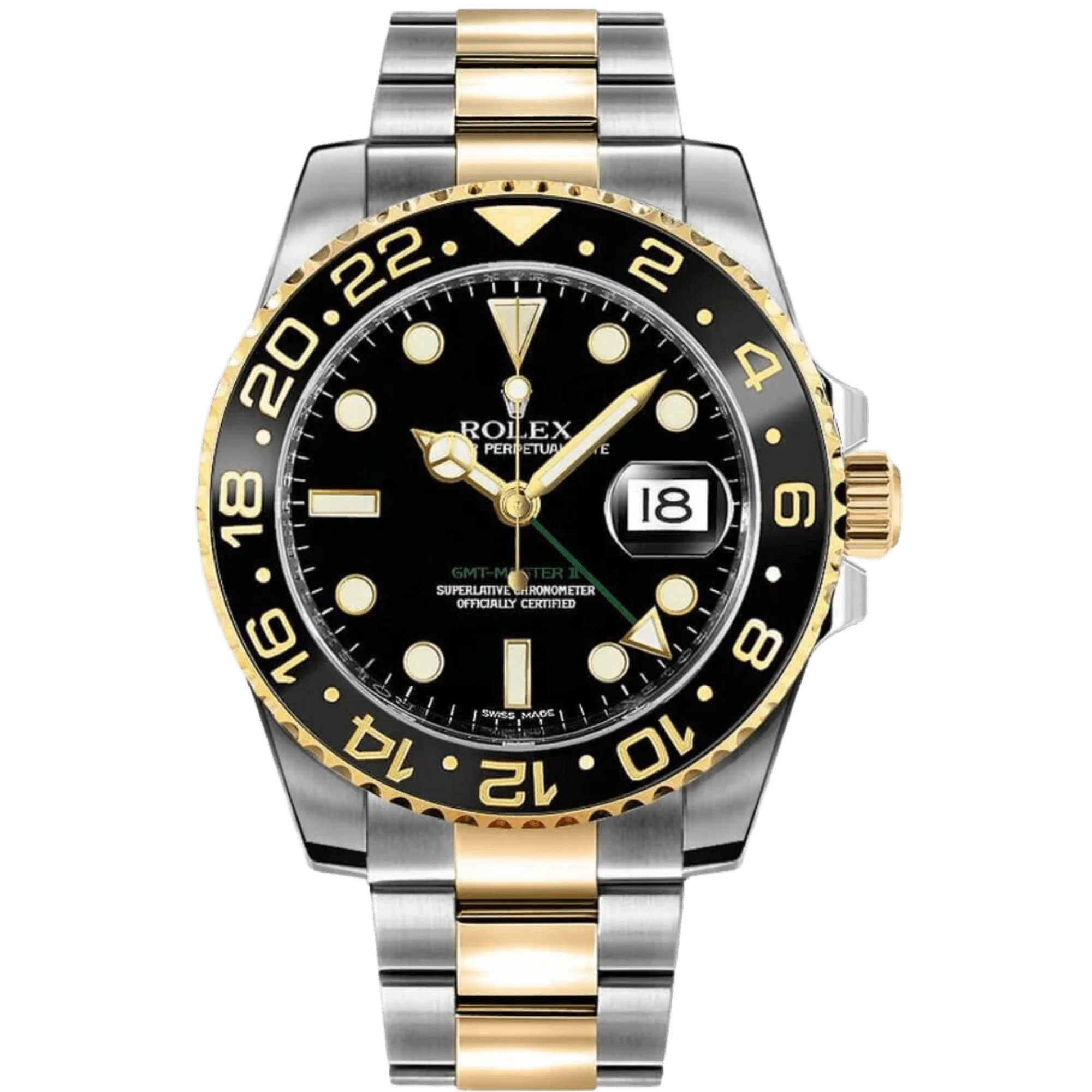 GMT-Master II · Rolesor jaune, cadran noir