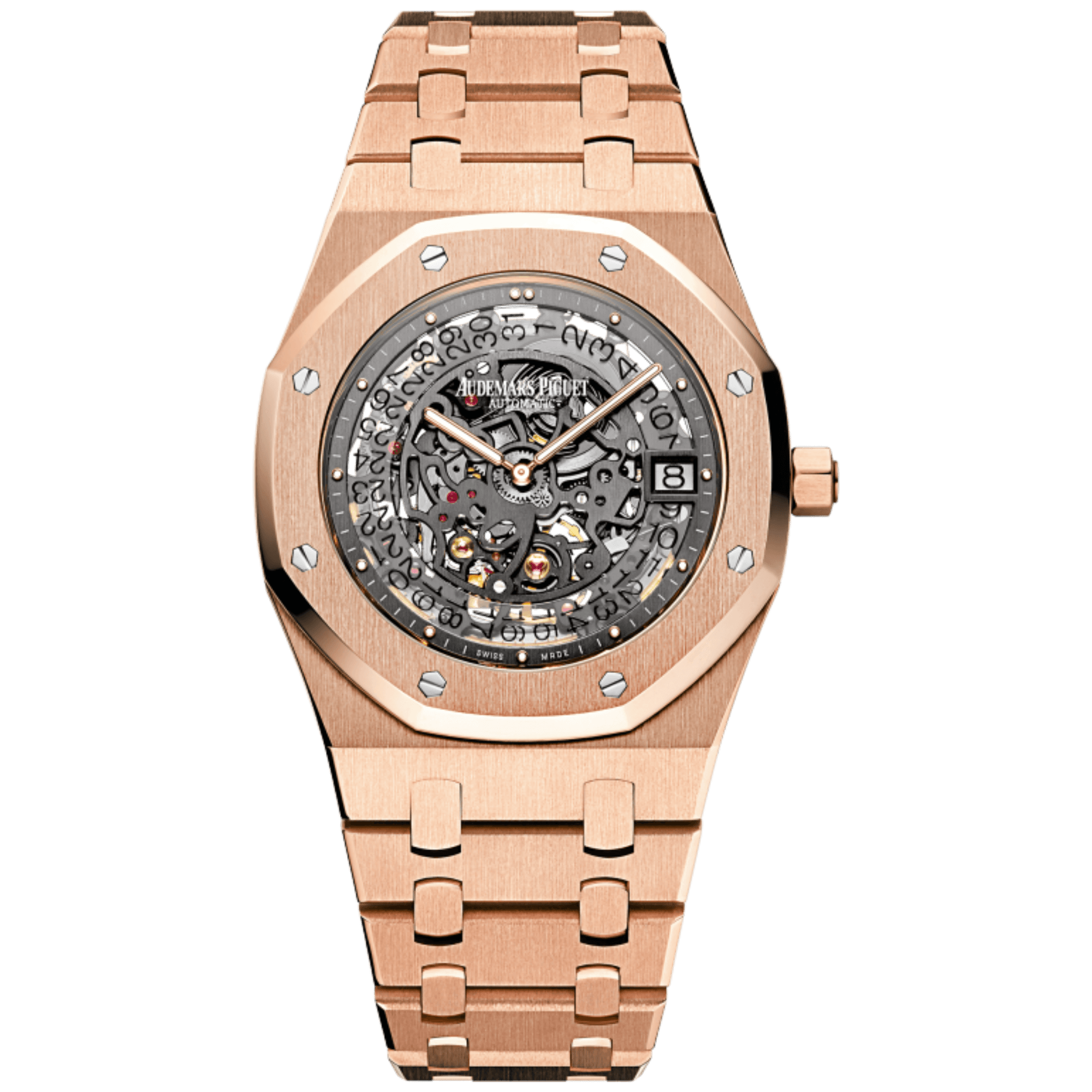 Royal Oak Jumbo Extra-Plate Squelette 39 · Or rose